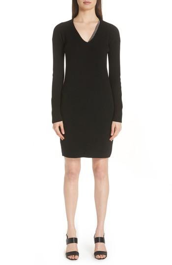 Women's Fabiana Filippi Bead Detail Wool, Silk & Cashmere Sweater Dress Us / 40 It - Black