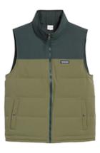 Men's Patagonia 'bivy' Reversible Down Fill Vest, Size - Green