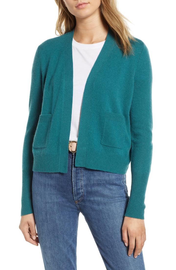 Women's 1901 Cashmere Cardigan, Size - Blue