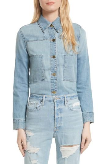 Women's Frame Le Patchwork Released Hem Denim Jacket