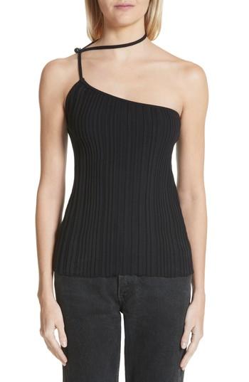 Women's Jacquemus Le Top Pinhao One-shoulder Tank Top Us / 34 Fr - Black