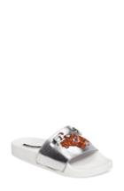Women's Topshop Fierce Embroidered Slide Sandal .5us / 40eu - Metallic