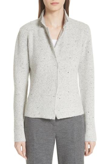 Women's Fabiana Filippi Tweed Knit Jacket Us / 38 It - Grey