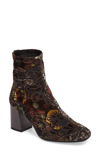 Women's Hispanitas Portia Floral Stretch Velvet Bootie -9.5us / 40eu - Black