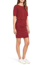 Petite Women's Michael Stars Ruched Body-con Dress P - Red