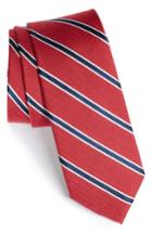 Men's 1901 'smoak' Stripe Woven Silk & Cotton Tie, Size - Red