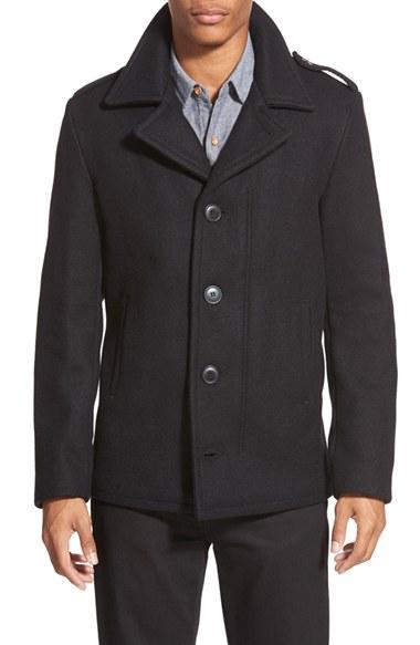 Men's Schott Nyc Slim Fit Wool Military Jacket