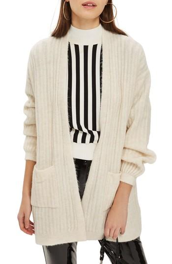 Women's Topshop Wide Rib Cardigan - Ivory
