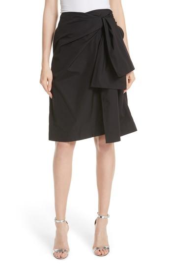 Women's Dvf Tie Front Wrap Skirt - Black