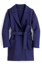 Women's J.crew Sabrina Boiled Wool Wrap Coat, Size - Blue