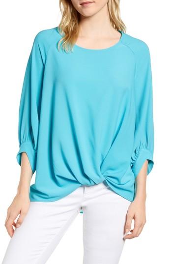 Women's Gibson X Living In Yellow Maggie Twist Hem Top - Blue/green