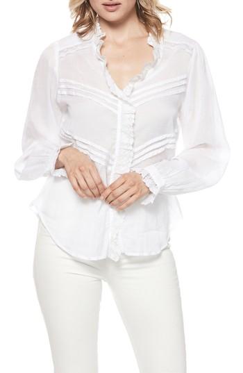 Women's Paige Alina Lace Trim Blouse - White