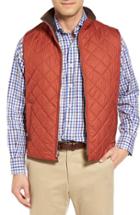 Men's Peter Millar 'hudson' Lightweight Quilted Vest, Size - Red