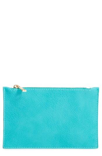 Bp. Faux Leather Zip Pouch - Blue