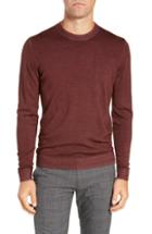 Men's Ted Baker London Trim Fit Newab Garment Dyed Wool Sweater (xxl) - Brown