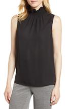 Women's Vince Camuto Ruffle Neck Blouse, Size - Black