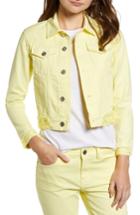 Women's Current/elliott The Baby Crop Denim Trucker Jacket - Yellow
