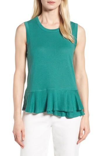 Women's Nic+zoe Road Trip Ruffle Hem Tank - Green