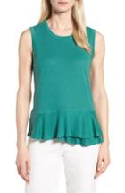 Women's Nic+zoe Road Trip Ruffle Hem Tank - Green