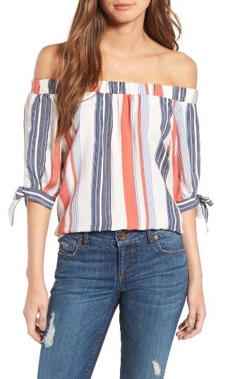 Women's Thml Off The Shoulder Stripe Top - Red