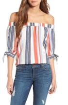 Women's Thml Off The Shoulder Stripe Top - Red
