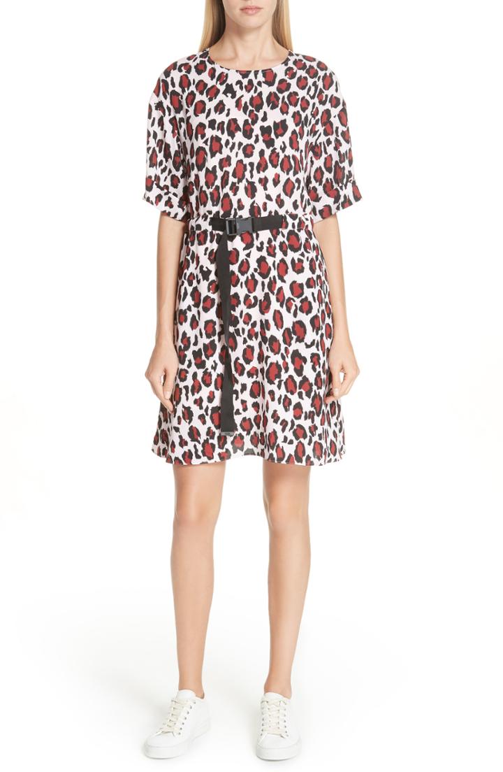 Women's Kenzo Animal Print Belted Dress Us / 36 Fr - Pink