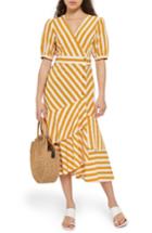 Women's Topshop Cutabout Stripe Ruffle Midi Dress Us (fits Like 0) - Yellow