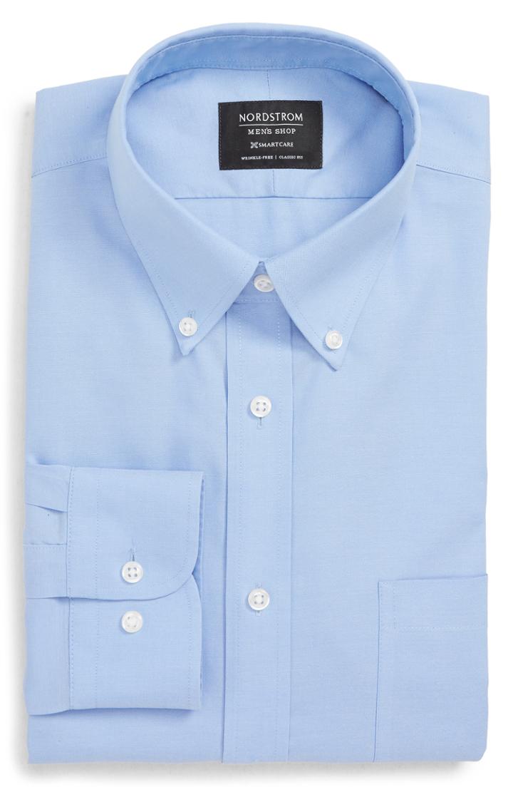 Men's Nordstrom Men's Shop Smartcare(tm) Classic Fit Dress Shirt .5 - 32/33 - Blue