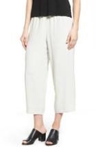 Petite Women's Eileen Fisher Silk Crop Pants, Size P - Beige