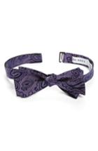 Men's Calibrate Textured Paisley Silk Bow Tie, Size - Purple