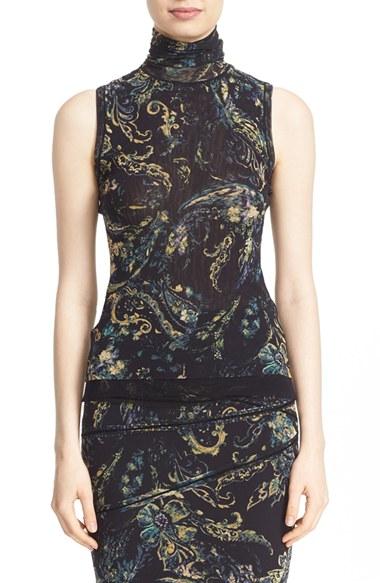 Women's Fuzzi Sleeveless Tulle Turtleneck - Black