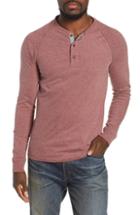 Men's Faherty Luxe Heather Knit Organic Cotton Henley, Size - Burgundy