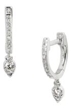 Women's Ef Collection Diamond Teardrop Huggie Earrings