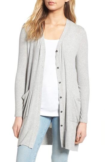 Women's Splendid Ribbed Cardigan - Grey