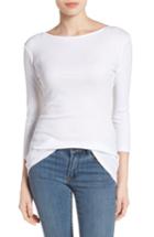 Women's Caslon Three Quarter Sleeve Tee, Size - White