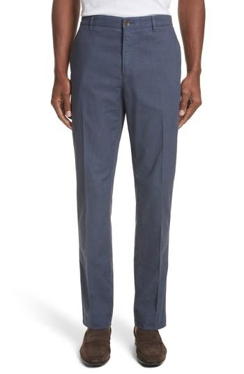 Men's Canali French Pocket Stretch Straight Leg Pants Eu - Blue