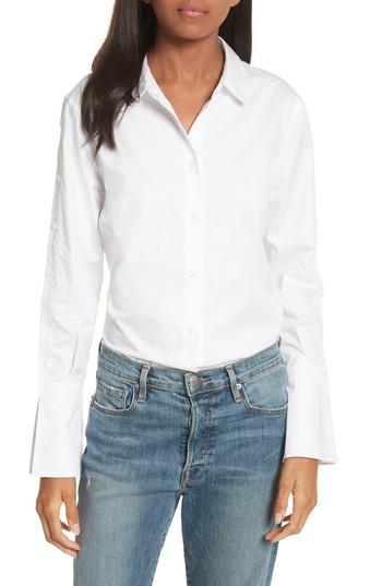 Women's Equipment Rossi Button Detail Cotton Shirt - White