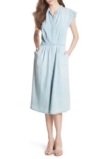 Women's Joie Awel Ruffle Chambray Shirtdress - Blue