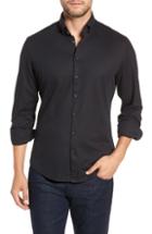 Men's Stone Rose Trim Fit Knit Sport Shirt, Size - Black