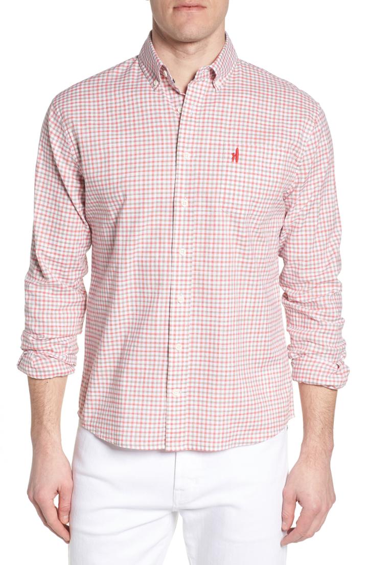Men's Johnnie-o Driscoll Fit Sport Shirt, Size Small - Red