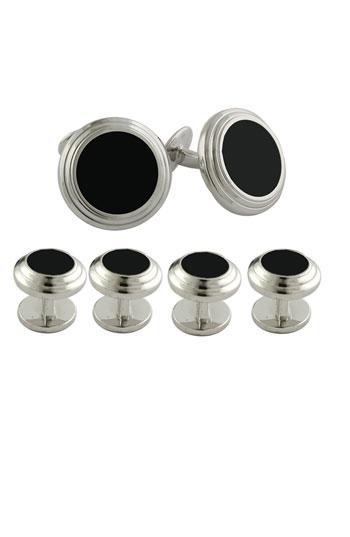 Men's David Donahue Sterling Silver Cuff Link & Stud Set