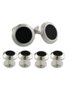 Men's David Donahue Sterling Silver Cuff Link & Stud Set