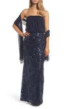 Women's Vince Camuto Blouson Gown With Shawl
