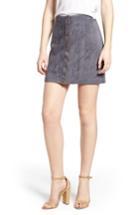 Women's Bishop + Young Front Snap Faux Suede Miniskirt - Blue