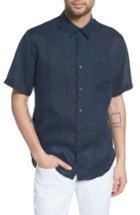 Men's Vince Classic Fit Washed Short Sleeve Sport Shirt - Blue