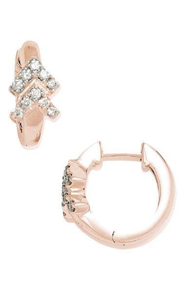 Women's Dana Rebecca Designs Double Arrow Diamond Hoop Earrings