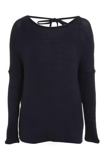 Women's Topshop Drop Shoulder Tie Back Sweater Us (fits Like 0) - Blue