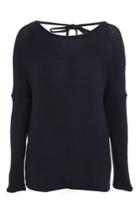 Women's Topshop Drop Shoulder Tie Back Sweater Us (fits Like 0) - Blue