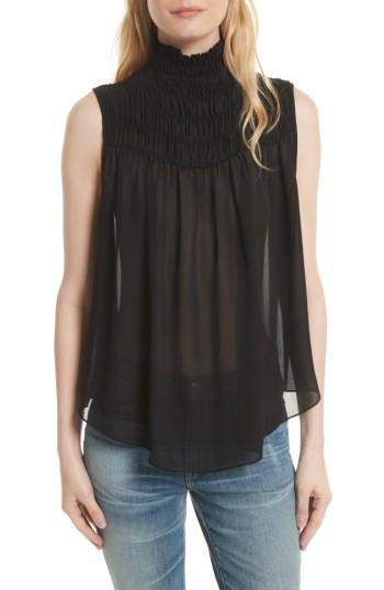 Women's Frame Smocked Blouse - Black