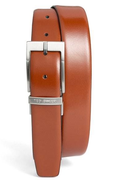 Men's Ted Baker London Reversible Leather Belt - Tan/ Dark Brown